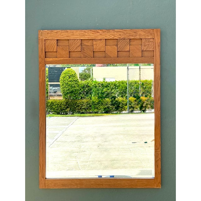 Vintage Lane “Staccato” Wood Mosaic Frame Mirror For Sale In West Palm - Image 6 of 15