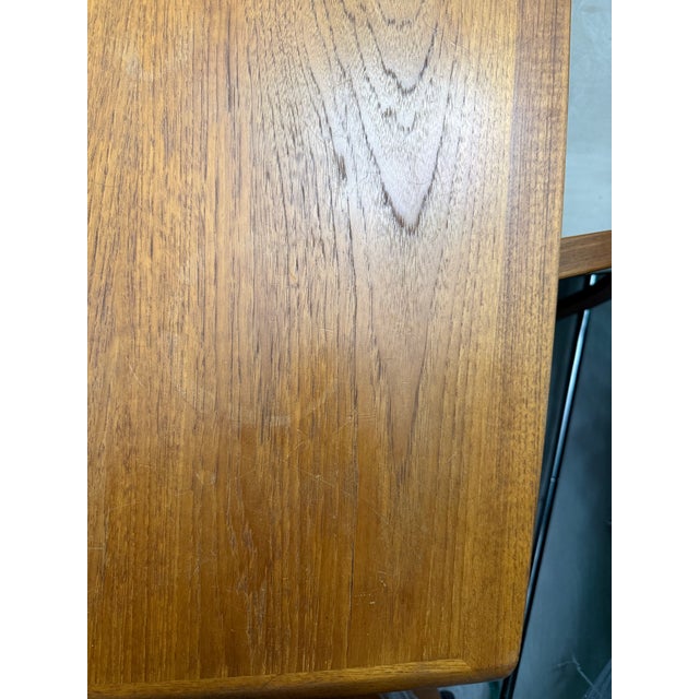 Teak Dining Room Set With 8 Solid Teak Chairs, Buffet and Hutch, 2 Leaves For Sale - Image 10 of 12