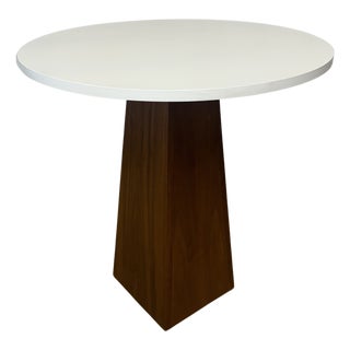 Tribeca Side Table Walnut and White Lacquer For Sale
