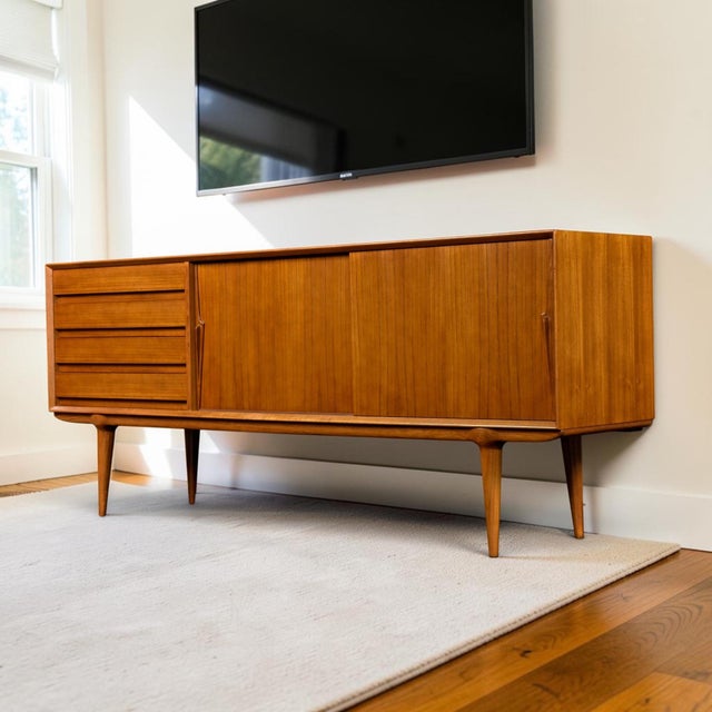 Gunni Omann Gunni Omann for Omann Jun Model 18 Teak Credenza, Denmark 1960s For Sale - Image 4 of 18