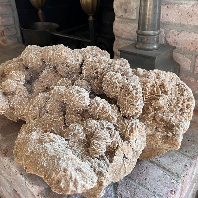 Late 20th Century Very Large Selenite Desert Rose Crystal Cluster Rock Formation For Sale - Image 9 of 11