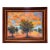Original Oil Painting Landscape Grove of Trees in Orange Fields For Sale