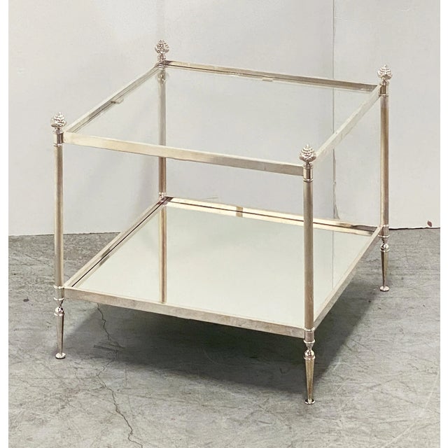 French Low Side or End Tables of Silvered Metal and Glass 'Individually Priced' For Sale In Austin - Image 6 of 13