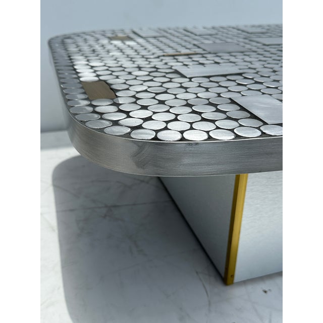 Metal 1970s Aluminum Mosaic Coffee Table by Raf Verjans For Sale - Image 7 of 12