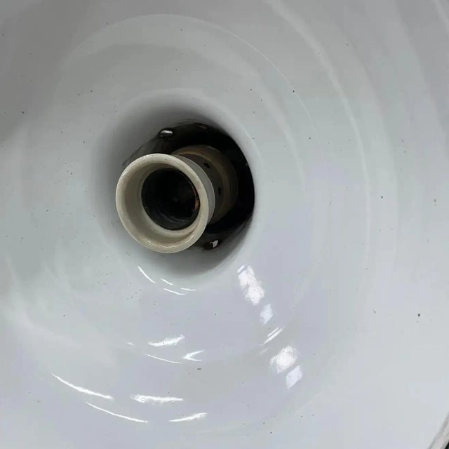 Metal 1930s Set of Three Industrial Black Painted Metal Italian Pendants For Sale - Image 7 of 13