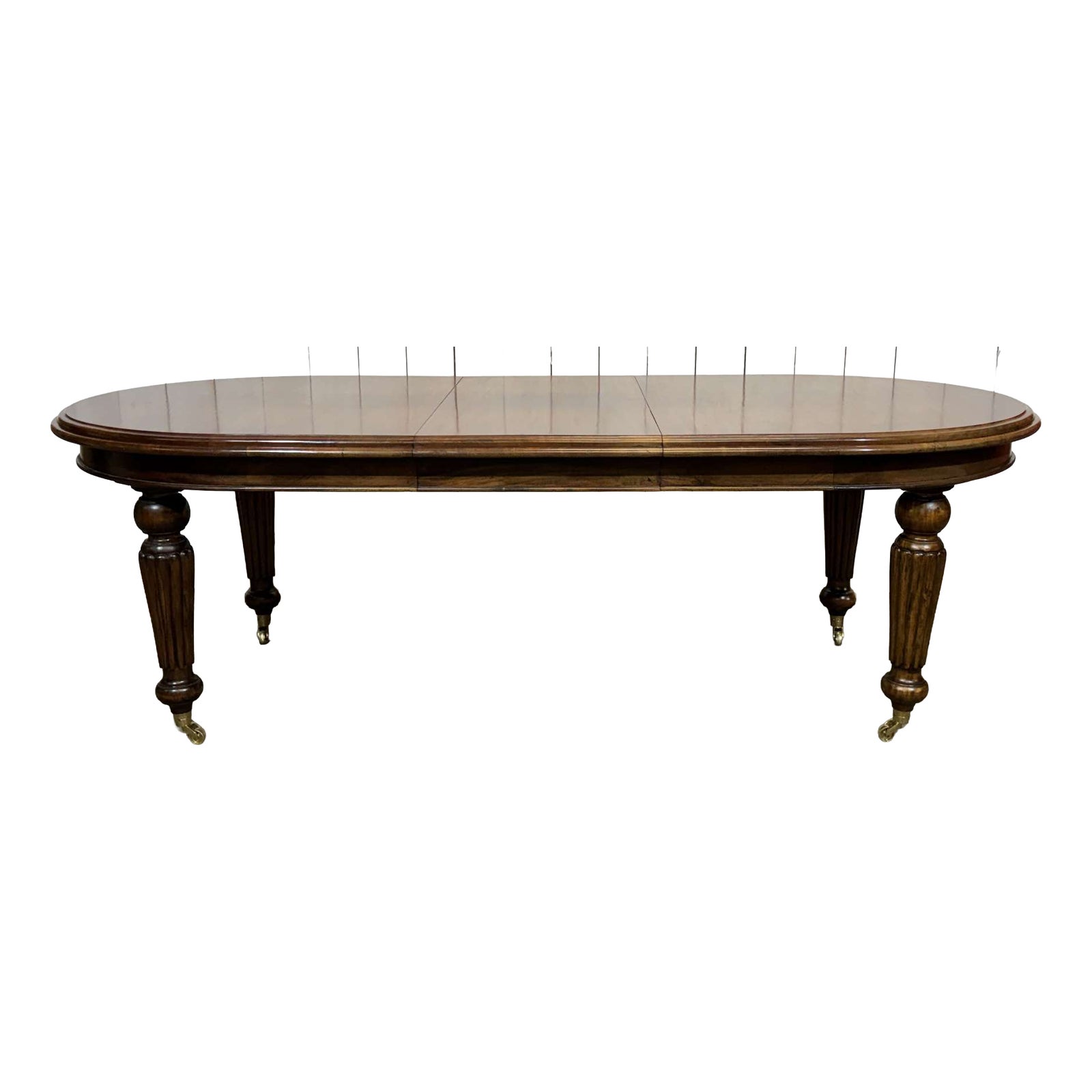Victorian Style Oval Mahogany Table with One Extension | Chairish