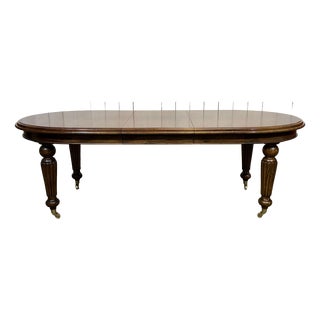 Victorian Style Oval Mahogany Table with One Extension For Sale