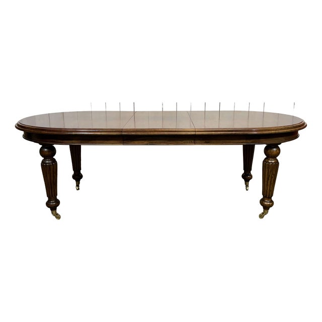 Victorian Style Oval Mahogany Table with One Extension For Sale