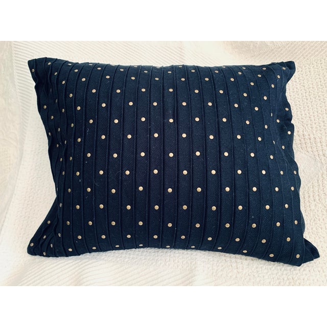 Michael Kors decorative throw pillow black with gold metallic embellishment pleated front approximately 15” x 19” 100%...