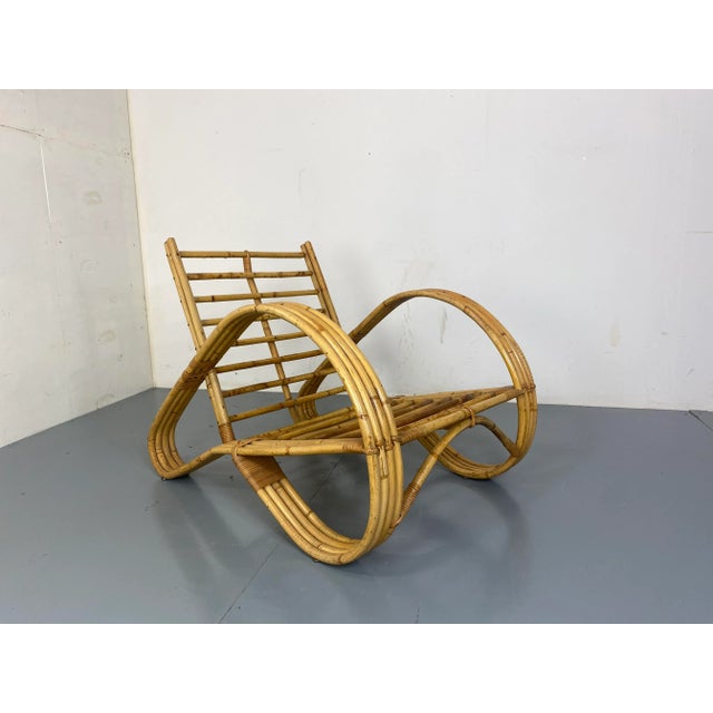 Mid-Century Armchair in Rattan and Bamboo by Rohé Noordwolde, 1950s For Sale - Image 6 of 8