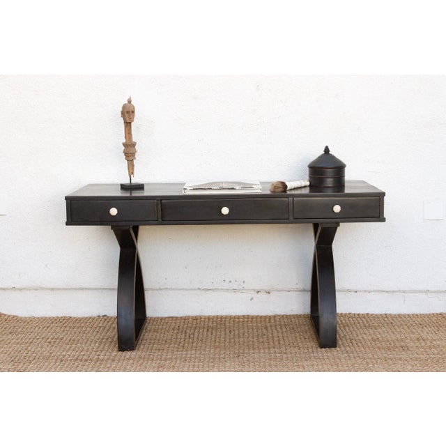 Sculptural Ebonized Wood Writing Table For Sale In Los Angeles - Image 6 of 6