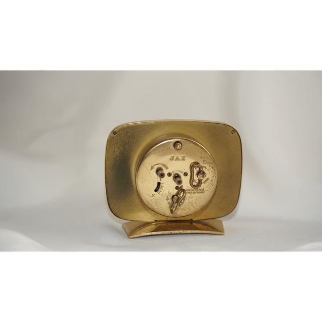 Mechanical Mid-Century Jaz Old French Vintage Wind-Up Alarm Clock For Sale - Image 4 of 8