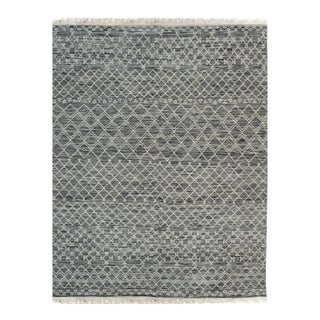 5x8 Penelope Kilim Brown Diamond Geometric Handmade Wool Carpet Rug For Sale