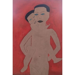 "The Guardian", Acrylic on Canvas Painting by David Akolo For Sale
