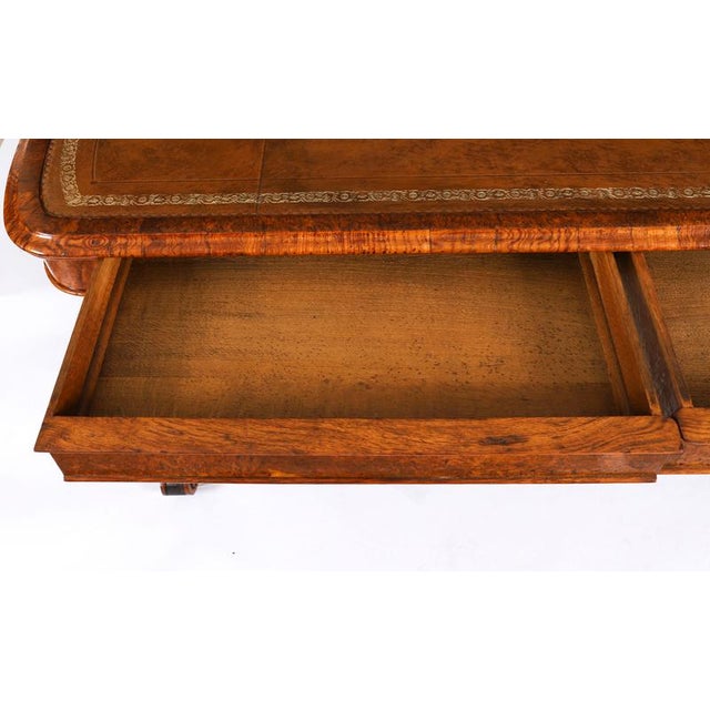 Antique Victorian Pollard Oak Writing Table Desk in the Manner of Gillows, 19th Century For Sale - Image 15 of 17