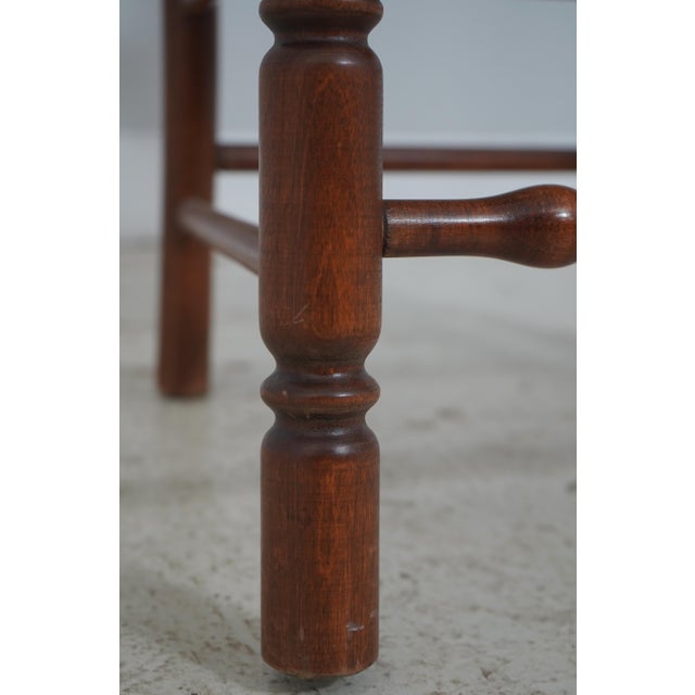 Pair Cherry Ladder Back Style Rush Seat Armchairs For Sale - Image 15 of 18