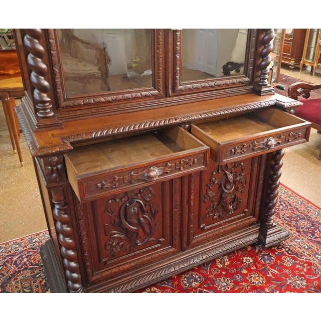 Wood 19th Century French Renaissance Revival Oak Cabinet Buffet Sideboard Huntboard For Sale - Image 7 of 14