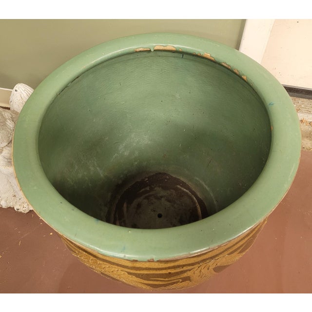 Japanese Vintage Ceramic Chinese Dragon Planter For Sale - Image 3 of 10