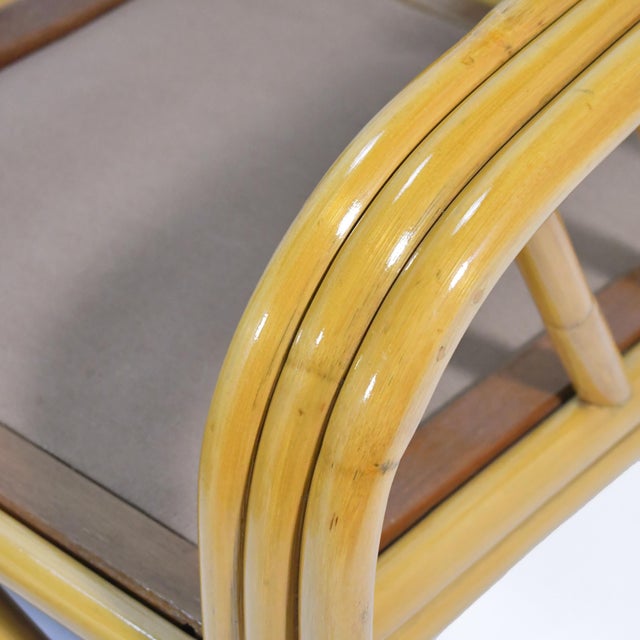 Mid 20th Century Ficks Reed Three Strand Rattan "Angles" Three Piece Sofa For Sale - Image 5 of 12