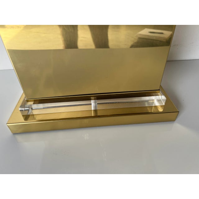 Vintage Brass and Lucite Table Lamp For Sale - Image 9 of 13