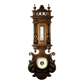 1880 Antique Large Barometer Weather Station For Sale