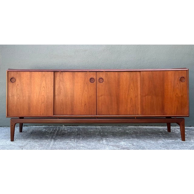 Vintage MCM Danish Arne Hovmand-Olsen Teak Credenza For Sale - Image 10 of 12