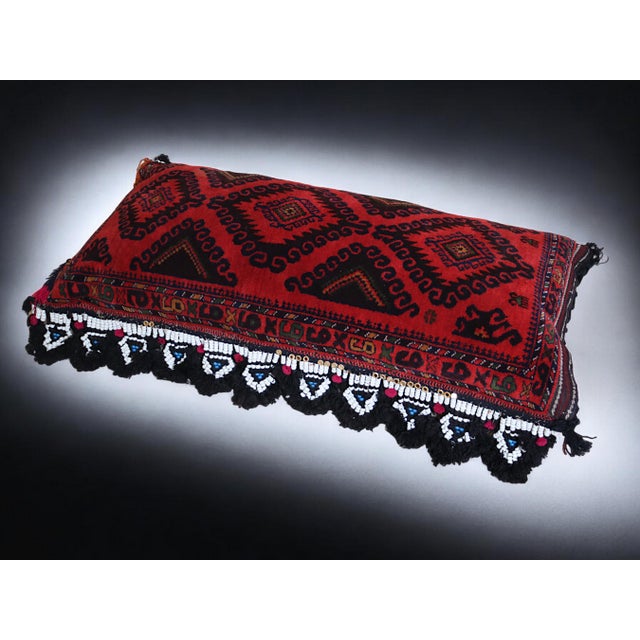 1970s Vintage Afghan Nomad Rug Seat Cushion Cover, 1970s For Sale - Image 5 of 18