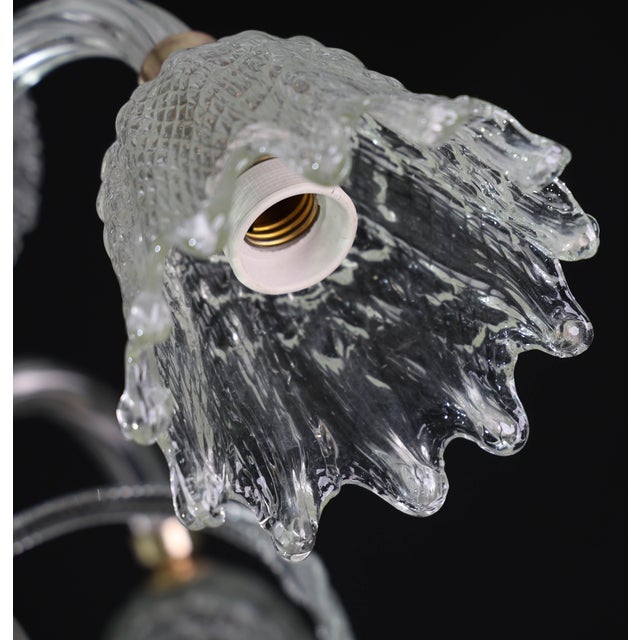 1940s Italian Art Deco Chandelier by Barovier & Toso "Bubble" Murano Glass For Sale - Image 13 of 17