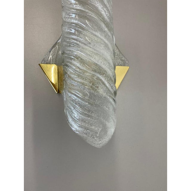 Large Murano Ice Glass Wall Light from Hillebrand Leuchten, 1970 For Sale - Image 4 of 18
