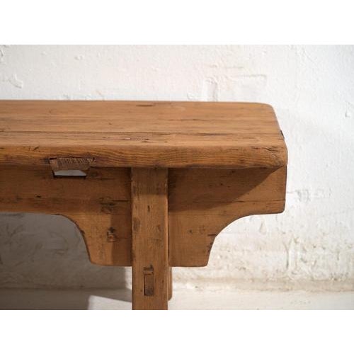 Wood Antique Chinese Qing Dynasty Kang Table in Pine For Sale - Image 7 of 10