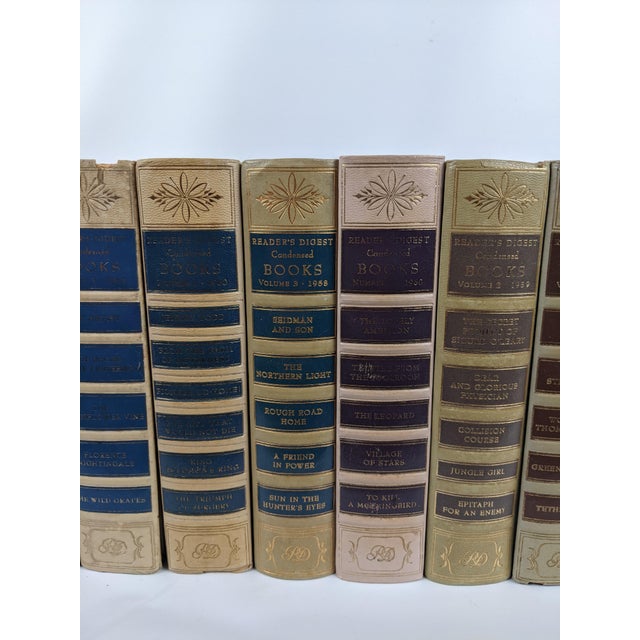 1950s–1960s Reader’s Digest Cream, Pastel & Gold Gilt Decorative Books - Set of 15 For Sale - Image 12 of 18