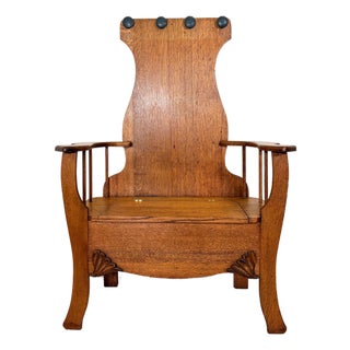 Antique Victorian Oak Hall Bench For Sale