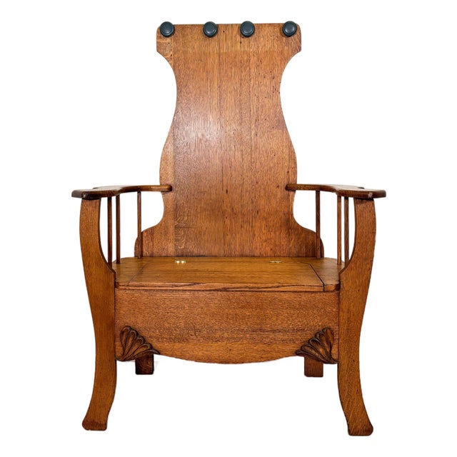 Antique Victorian Oak Hall Bench For Sale
