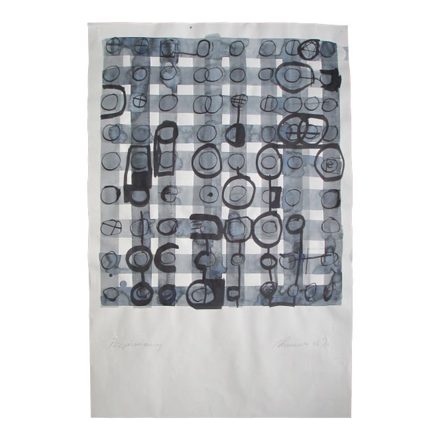 Wayne Summers "Psephomancy" . Ink On 19th Century Paper 2019 For Sale