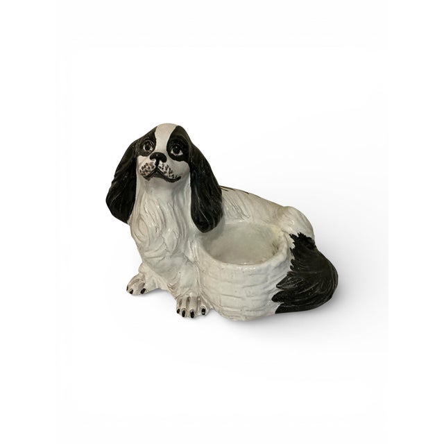 1960s 1960s Hollywood Regency Italian Terracotta Spaniel Dog Planter Bowl For Sale - Image 5 of 8