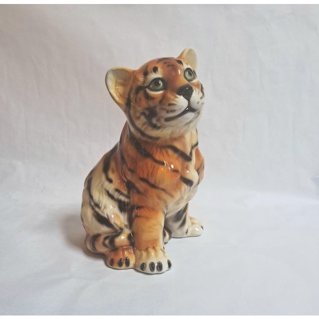 Ceramic Italian Artist, Sculpture of a Tiger Cub, 1970s, Ceramic For Sale - Image 7 of 7