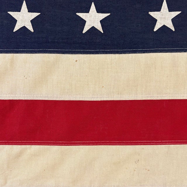 Vintage Cotton American Flag With Sewn Stars For Sale In Los Angeles - Image 6 of 6