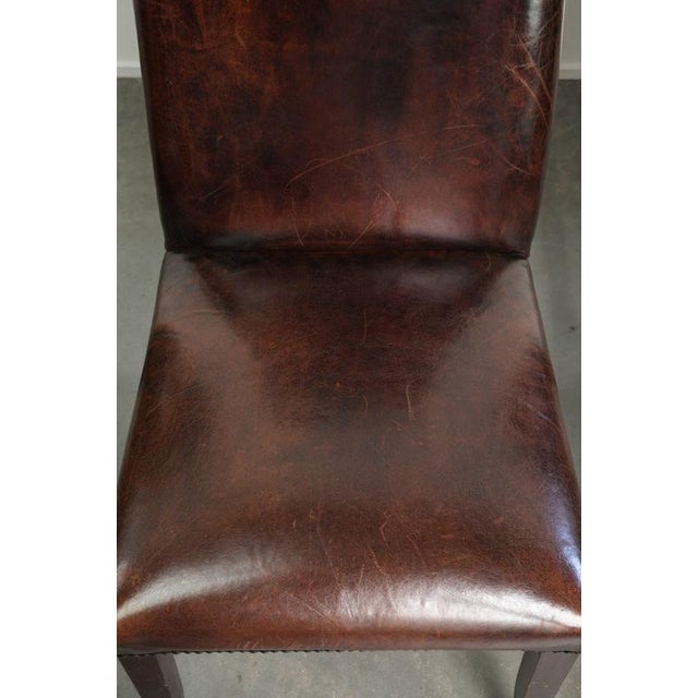 Brown Vintage Sheepskin Dining Chairs, Set of 6 For Sale - Image 8 of 18