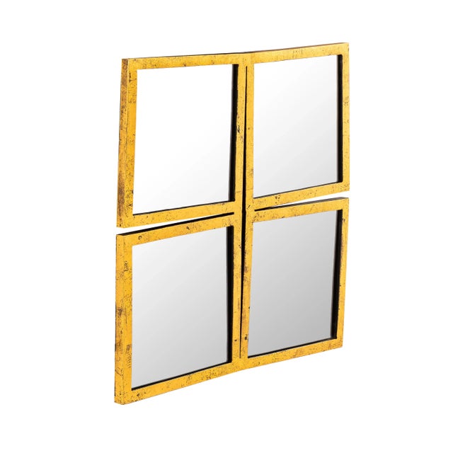 Simple yet dazzling, this contemporary mirror boasts clean lines perfect for any living room or entry. Its luxurious gold...