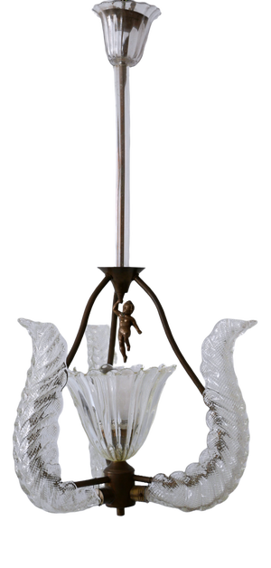 Mid-Century Modern Putti Chandelier by Barovier & Toso, Italy