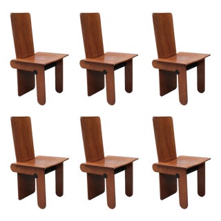 Set of Six Modernist Dining Chairs by Carlo Scarpa for Gavina For Sale