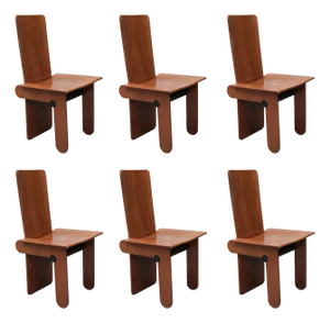 Set of Six Modernist Dining Chairs by Carlo Scarpa for Gavina