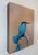 Turquoise Masks We Wear, Sometimes it's a Cape by 3rd Version (Ben Patterson) | Oil on cradled panel Bird with a blue cape. For Sale - Image 8 of 10