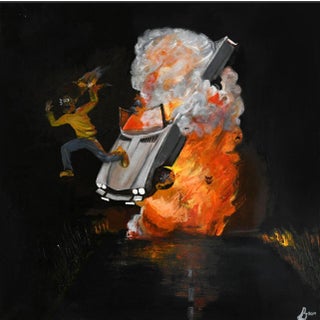 Fear, Surrealism, Seromo Okoro (2025) Acrylic and Oil on Canvas For Sale