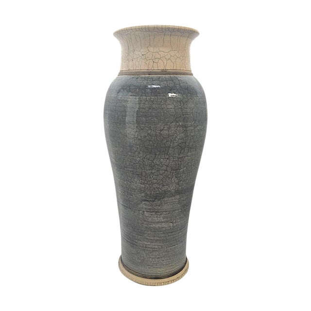 Late 20th Century 1991 James & Kathleen Fox River Pottery Large California Studio Floor Vase For Sale - Image 5 of 11