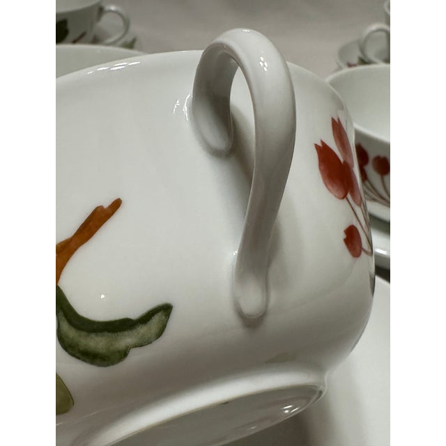 Contemporary 1980s Richard Ginori Red Currant Soup Cups and Saucers - 5 Sets For Sale - Image 3 of 7