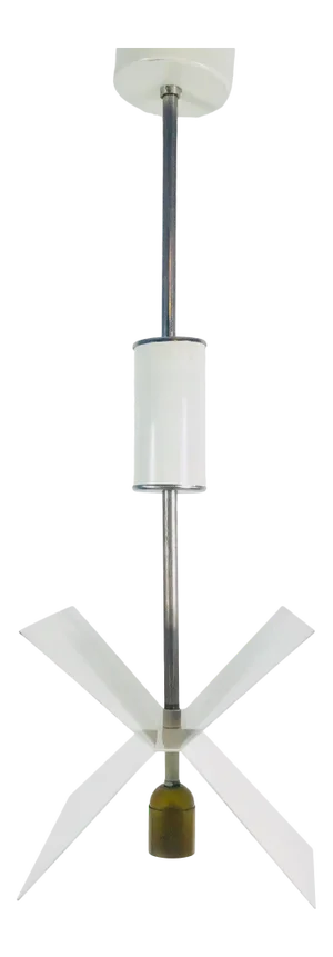 1960s Mid-Century Modern Italian White Metal Pendant Lamp, Italy