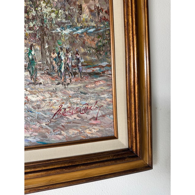 Vintage Marie Charlot Parisian Street Scene Oil on Canvas Painting – Framed For Sale - Image 10 of 11