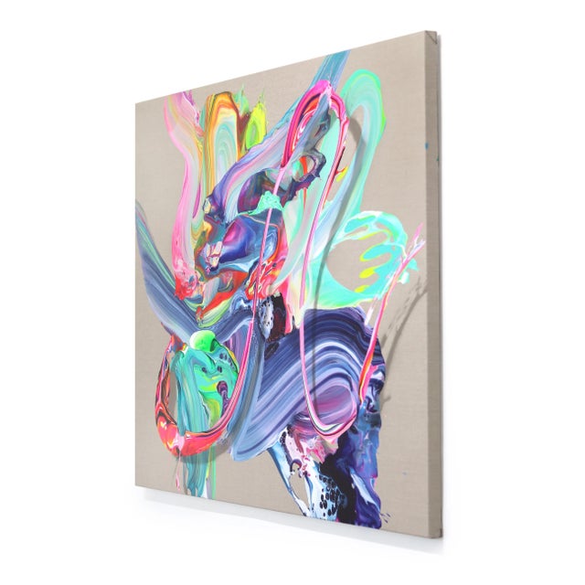 Av_965 - Colorful Textured Contemporary Abstract Painting on Canvas Original Artwork by Alex Voinea For Sale In Los Angeles - Image 6 of 9