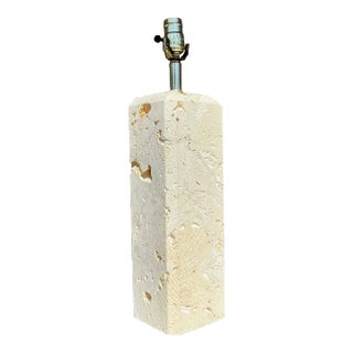 Vintage Costal Coquina Stone Faceted Lamp For Sale